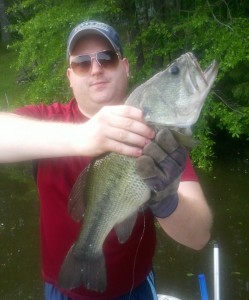 Jim with catch of the day- a Wide Mouth Bass