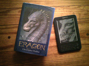 "Eragon" in both hardbound and Ebook version borrowed from my local library.